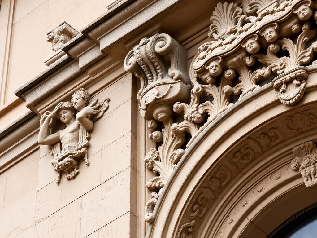 Detail sochařské výzdoby fasády